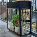 Juliana Urban Vertical minidrivhus sort med hærdet glas