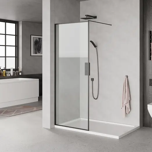 Mikelo brusevæg 80x200 cm med sort ramme