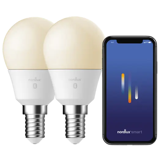 Nordlux smart pære LED E14 G45 4,5W hvid 2 pk