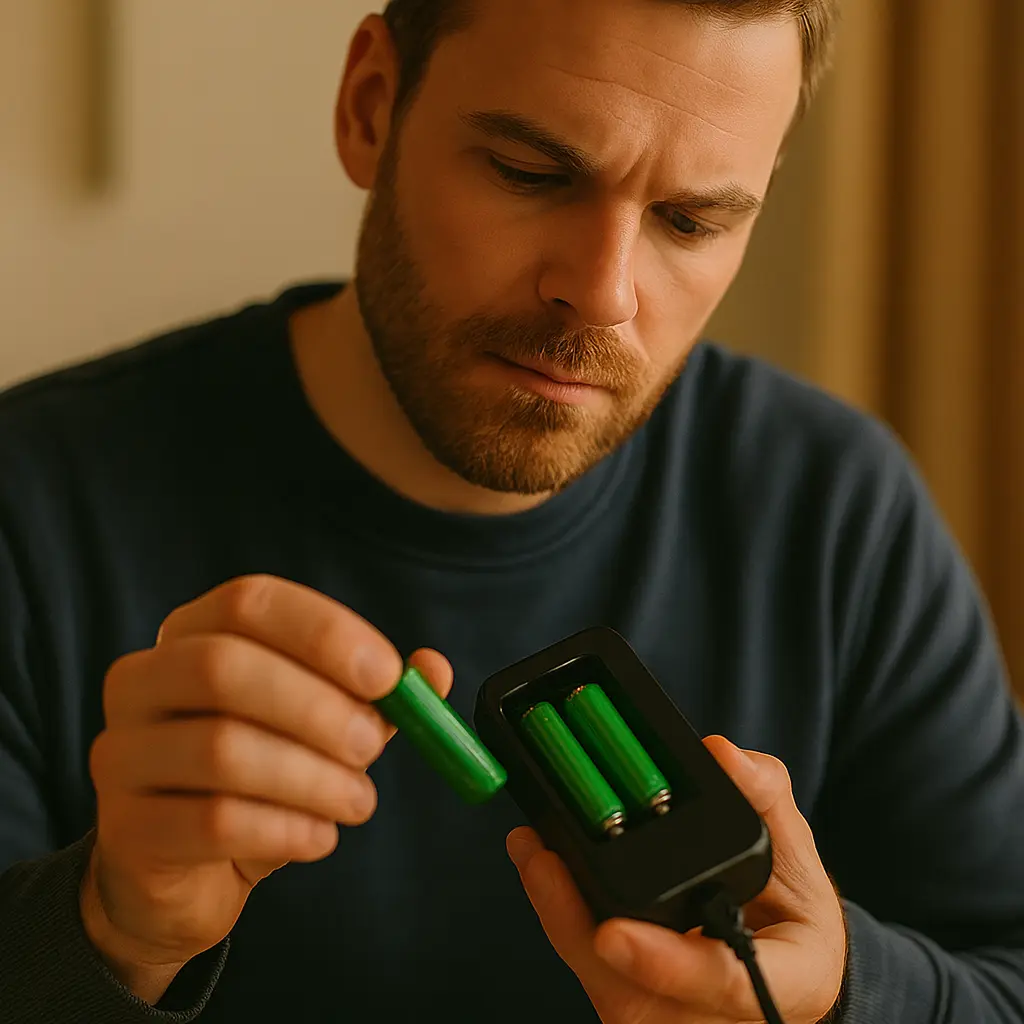 opladning af genopladelige batterier