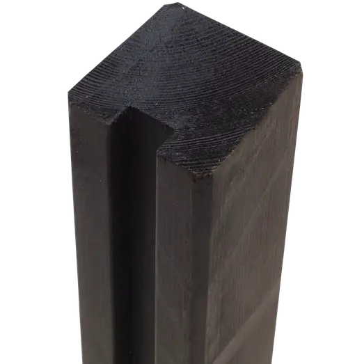 PLUS Krydsskåret Profilstolpe m/1 spor 9×9×268 cm Sort