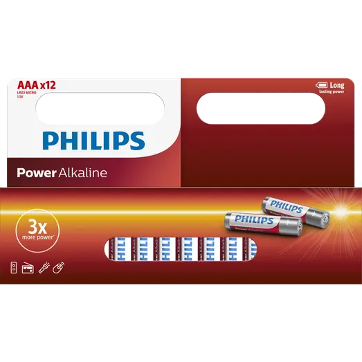 Philips Power Alkaline LR03/AAA batteri 12 stk.