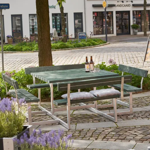 Plus Picnic bord/bænkesæt med 4 ryglæn 224 cm