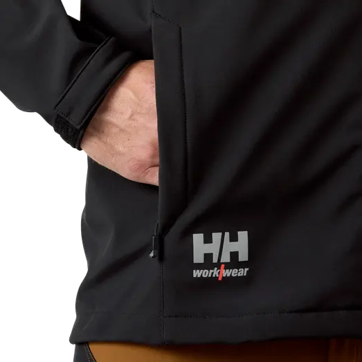HH Workwear Oxford softshell jakke sort/brun