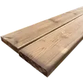 Terrassebrædder m. riller brunimprægneret 28x145 mm