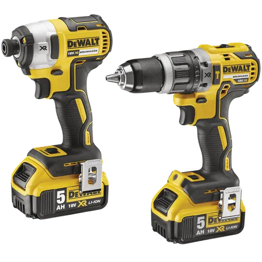 DeWalt 18V slagbore-/skruemaskine og slagnøglesæt 2x5.0 Ah batt./lader TSTAK