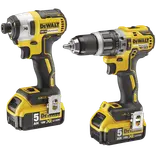 DeWalt 18V slagbore-/skruemaskine og slagnøglesæt 2x5.0 Ah batt./lader TSTAK