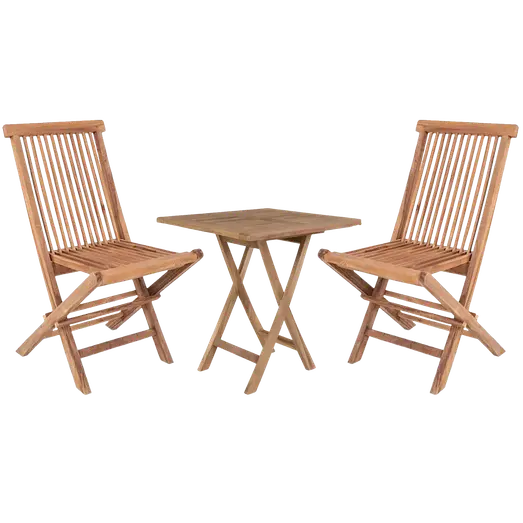 Alba/Bali cafésæt med bord og 2 stole teak