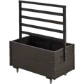 Plus Plantekasse m/espalier 88x48 cm inkl. hjul grundmalet sort