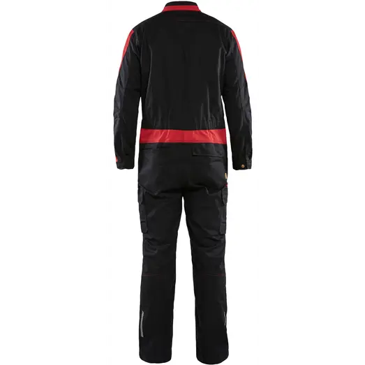 Blåklæder 6144 industri kededragt stretch sort/rød