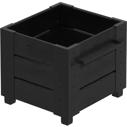 PLUS Cubic blomsterkasse m/fødder 46×50×42 cm sort