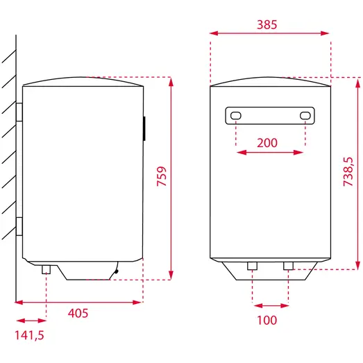 Smart Control elektrisk vandvarmer 50 L