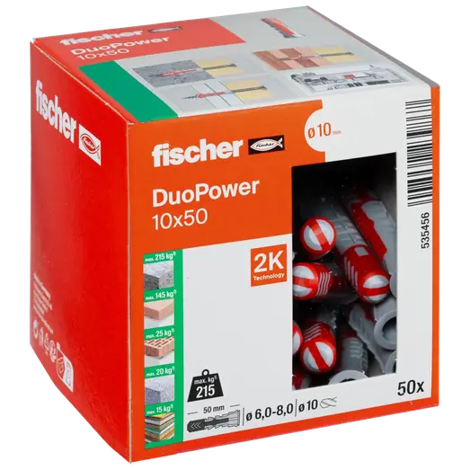 Fischer universaldybel duopower 10x50 DIY 50 stk