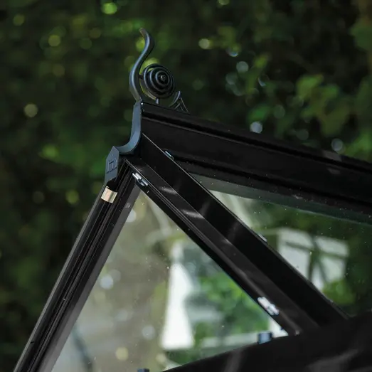 Halls ICON 6 drivhus 4,9 m² (6'x8') sort m/3 mm delt glas