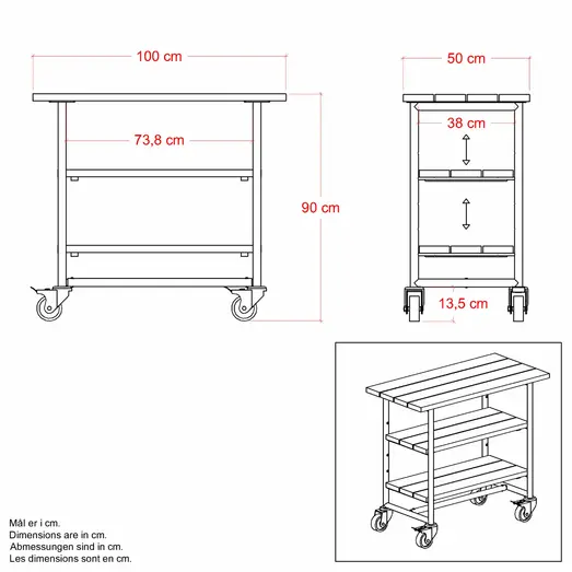 PLUS Urban Picnic plante/grillbord m/1 hylde – ThermoWood®/sort stel