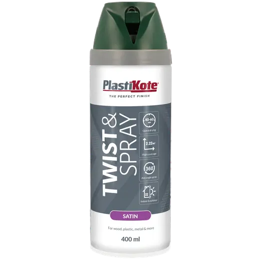 Plasti-Kote twist spraymaling 400 ml satin grøn