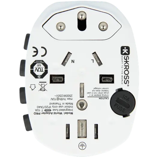 Verdensadapter Pro 6,3A hvid