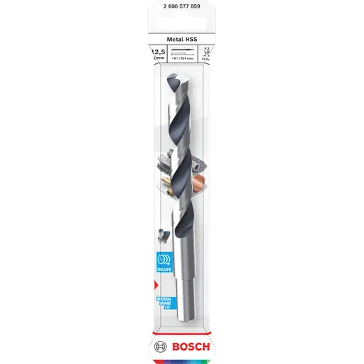 Bosch HSS-spiralbor til metal, CYL reduceret skaft 12,5x101x151 mm