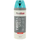 Plasti-Kote twist spraymaling 400 ml blank tyrkis blå