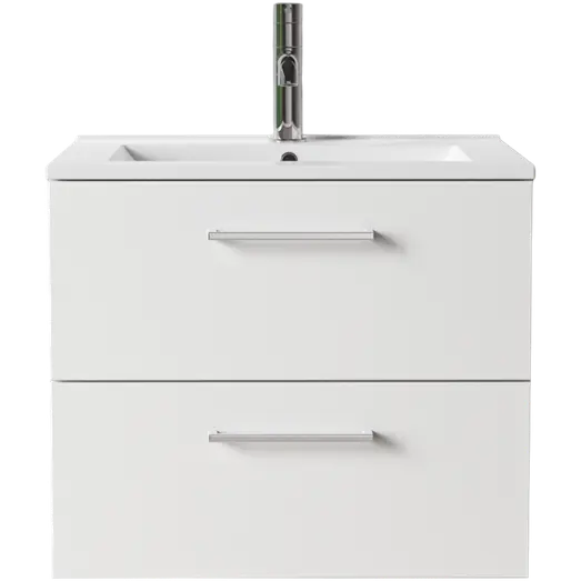 Badskab Milano 2 skuffer m/vask hvid, 60 cm