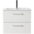 Badskab Milano 2 skuffer m/vask hvid, 60 cm