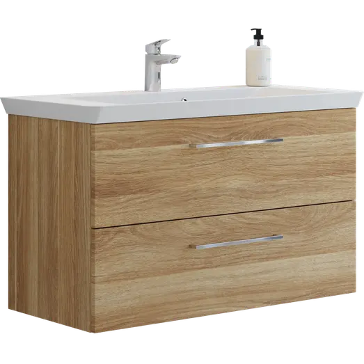 Scanbad vaskeskab m/marbelle vask 100cm varm eg