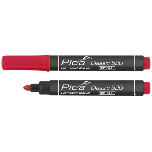 PICA permanent marker 1-4 mm rund spids rød