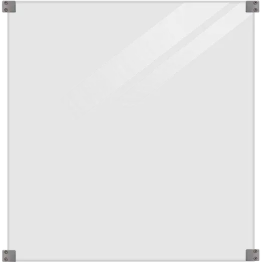 PLUS Lamineret glashegn 90×91 cm røgfarvet gråsort m/galv. beslag