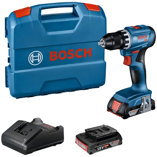 Bosch GSR 18V-45 inkl. 2x2,0 Ah batteri og lader