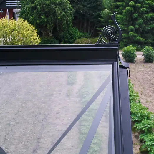 Halls glasmontageliste sort t/ICON Gardenhouse 8 13 m² m/ hærdet glas