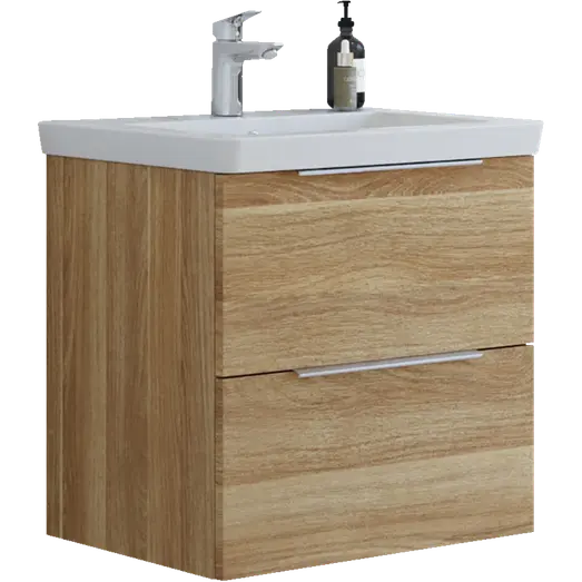 Scanbad Multo badmøbel m/Lazuli vask, 2 skuffer varm eg