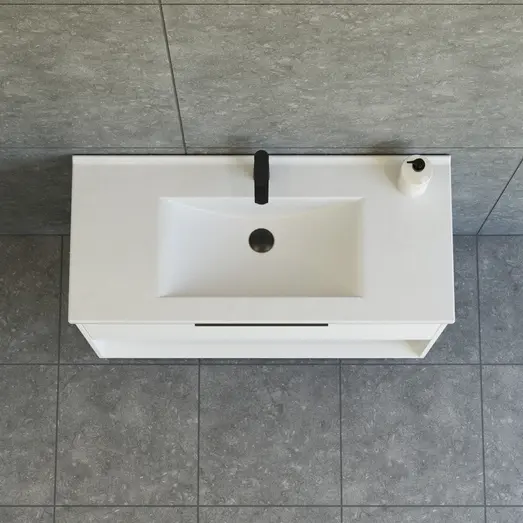 Scanbad NOW vaskeskab m/én skuffe og åbent rum 65,8x45,5 mat hvid glat front