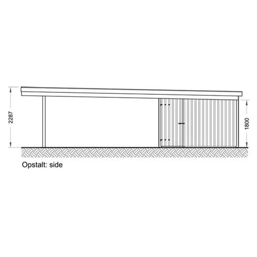 Valdemar carport med redskabsrum 836x420 cm - m/plast trapeztag