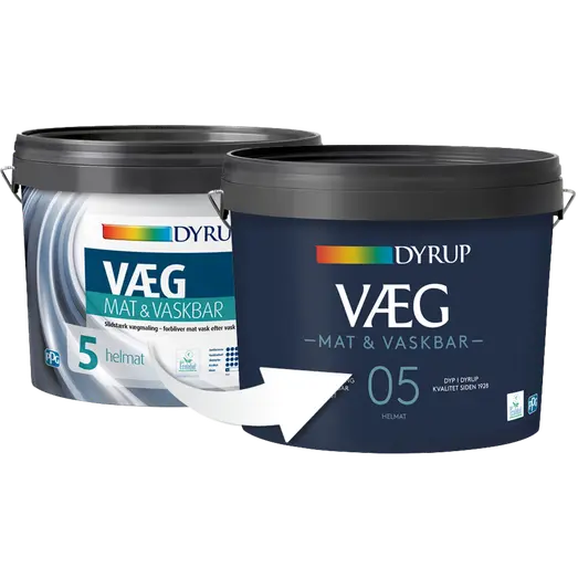 Dyrup vægmaling mat og vaskbar 5 hvid