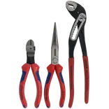 Knipex tangsæt kraft-sidebider/fladrundtang/vandpumpetang