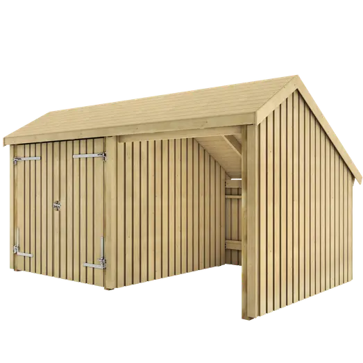 Plus Multi havehus 10,5 m² 2 moduler med dobbeltdør og åben front