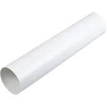 Duka ventilationsrør Ø100 x 500 mm glatte ender - hvid