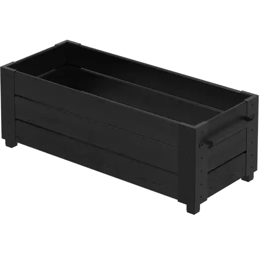 PLUS Cubic blomsterkasse m/fødder 120×50×42 cm sort