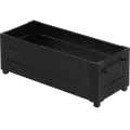 PLUS Cubic blomsterkasse m/fødder 120×50 cm sort
