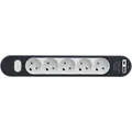 5-stikdåse med ledning og USB A+C uden jord 1,4 m