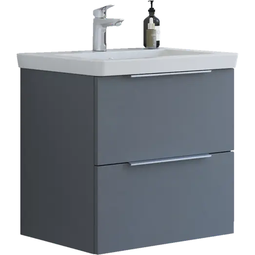 Scanbad Multo badmøbel m/Lazuli vask, 2 skuffer grå mat