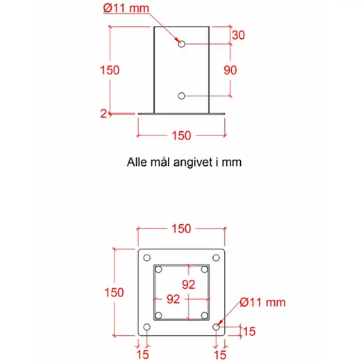 Plus Cubic stolpefod t/fundament sort