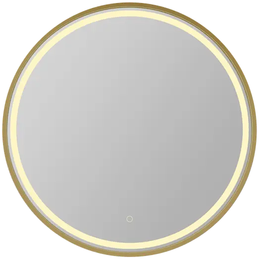 Hasle spejl, Ø80 cm LED messingramme 80x3,5x80 cm