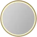 Hasle spejl, Ø80 cm LED messingramme 80x3,5x80 cm