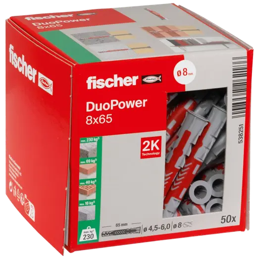 Fischer duopower 8x65 DIY 50 stk.