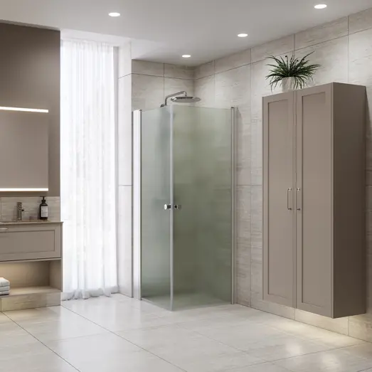 Scanbad svingdør A 69x200cm børstet satin/isglas