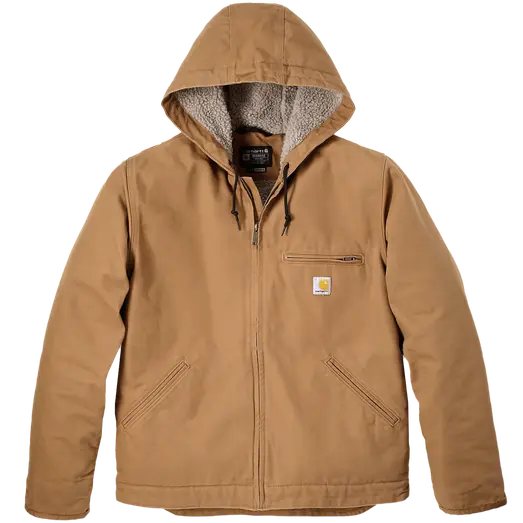 Carhartt washed duck sherpa lined jakke brun