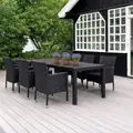 Guldborg havemøbelsæt med bord og 6 stole sort