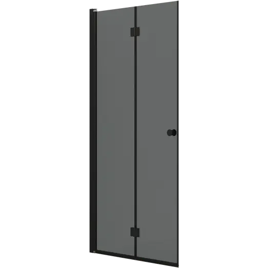 Scanbad foldedør 99x200cm sort/røgfarvet glas