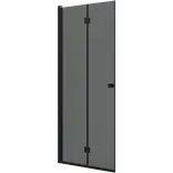 Scanbad foldedør 99x200cm sort/røgfarvet glas